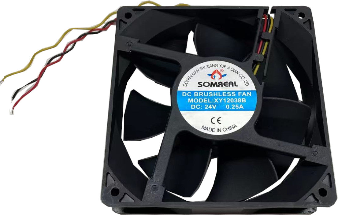 XY12038B 48VDC, Cooling Fan, Axial, 48VDC 120x120x38mm, 6 Watt, 94CFM, 2600-3000RPM, Ball bearing with Frequency Generator Signal (FG) XY12038B 48VDC, Cooling Fan, Axial, 48VDC 120x120x38mm, 6 Watt, 94CFM, 2600-3000RPM, Ball bearing with Frequency Generator Signal (FG)